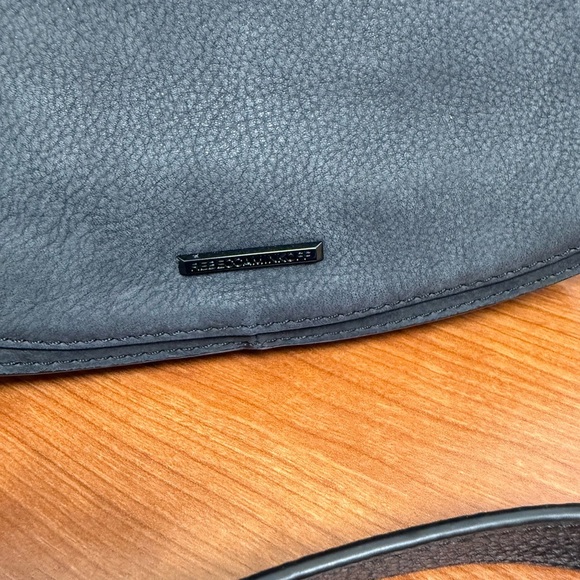 Rebecca Minkoff Crossbody Saddle Bag Black Nubuck Leather Vanity Satchel AUTH. - Picture 4 of 10